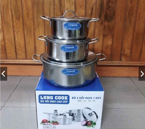 Bộ nồi 1 đáy Longcook size 18-20-24cm