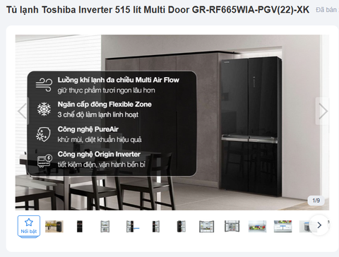 Tủ lạnh Toshiba Inverter 515 lít Multi Door GR-RF665WIA-PGV(22)-XK