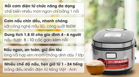 Nồi cơm điện tử Sunhouse mama 1.8 lít SHD8903