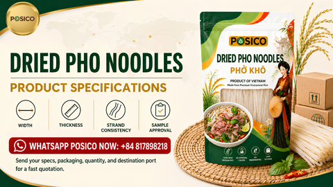 Dried Pho Noodle Width, Thickness and Product Specifications