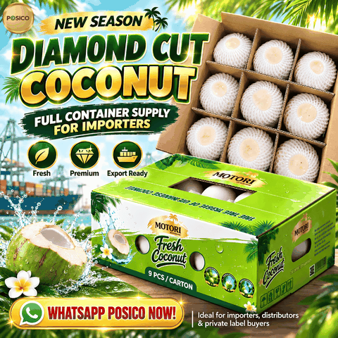New Season, New Look: POSICO Diamond-Cut Coconuts Ready for Full-Container Orders