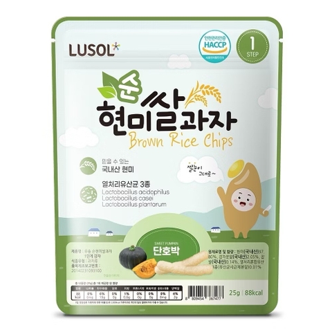 Bánh gạo lứt ăn dặm cho bé LUSOL Hàn Quốc, cho bé từ 6 tháng tuổi - 4 vị