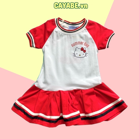 Đầm thun bé gái Hello Kitty đỏ