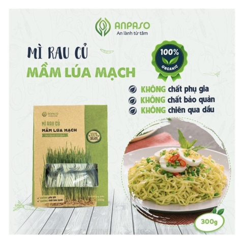 Mì mầm lúa mạch Organic Anpaso ăn chay giảm cân 300gr/120gr