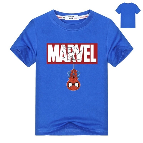 Áo thun bé trai người nhện Spiderman màu xanh Marvel