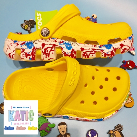 Dép sục cá sấu Crocs Duet Sport màu Vàng đế sơn