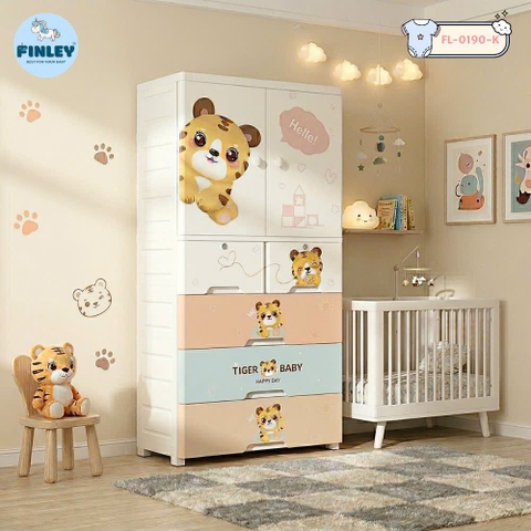 Tủ nhựa dùng để đựng quần áo và đồ dùng. Mã hàng FL-0190-K-F-HỔ HỒNG