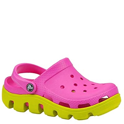 Dép cá sấu Crocs trẻ em Duet Sport màu Hồng đế vàng