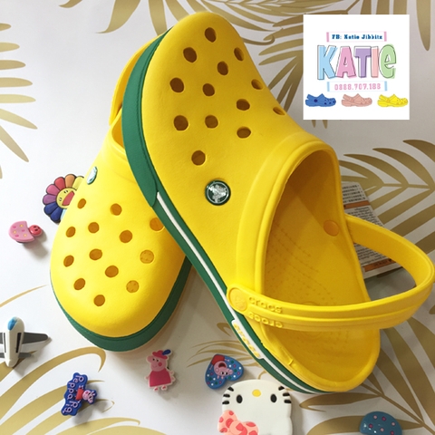 Dép cá sấu Crocs Band 2.5 màu Vàng đế Xanh lá