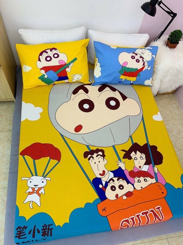 Bộ ga giường và 2 vỏ gối hình CuShin family 100% cotton