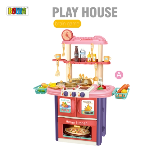 Bộ đồ chơi nhập vai BOWA - Nhà bếp 56 chi tiết, có đèn, nhạc. mã 8764AB