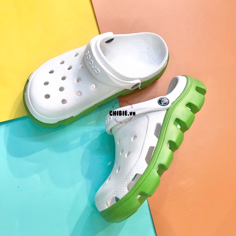 Dép sục cá sấu Crocs Duet Sport màu Trắng đế Xanh Lá