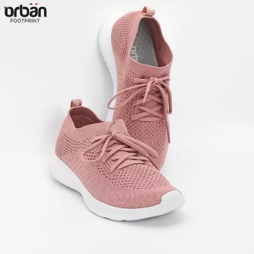 Giày lười thể thao slipon nữ màu hồng nude chính hãng Urban vải mesh thoáng khí
