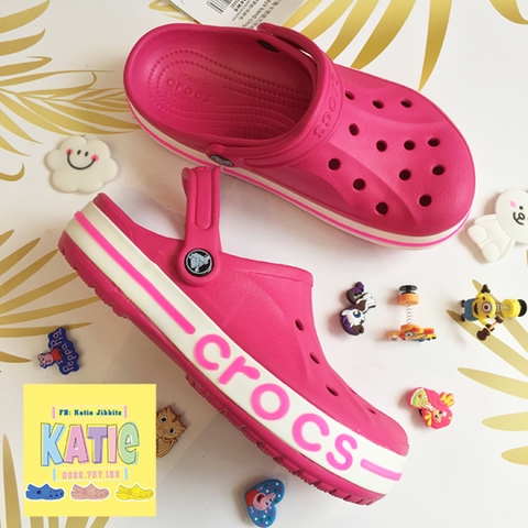 Dép cá sấu Crocs Baya màu Hồng đậm