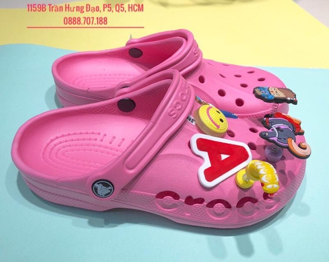 Dép cá sấu Crocs Baya CLASSIC màu hồng đậm