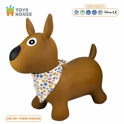 Thú nhún bơm hơi cho bé hình cún con CAYABE Toys House màu nâu PA1049