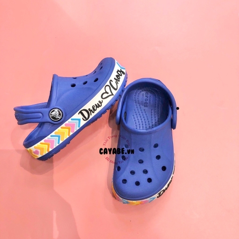 Dép cá sấu Crocs trẻ em DREW màu xanh dương