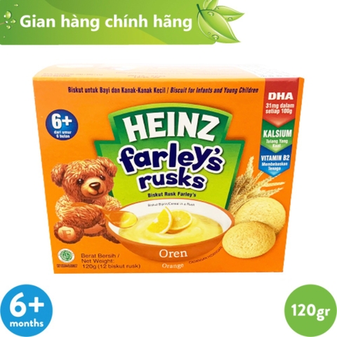 Bánh Quy Ăn Dặm HEINZ FARLEY'S cho bé vị CAM 120g