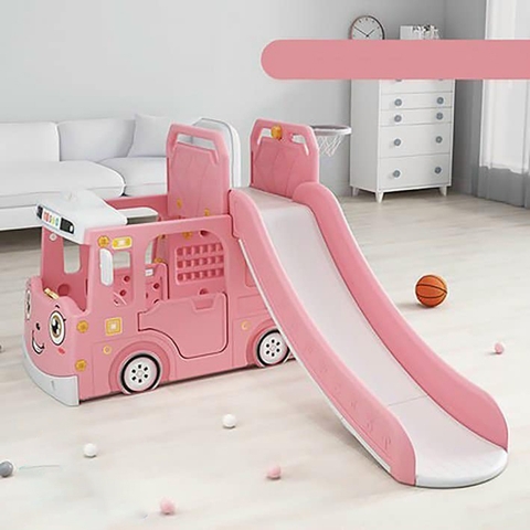 Cầu trượt (cầu tuột) ô tô CAYABE màu hồng cho bé (không xích đu)