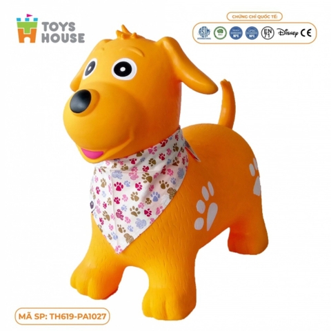 Thú nhún bơm hơi cho bé hình cún con CAYABE Toys House màu vàng PA1027