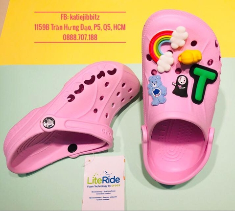 Dép cá sấu Crocs Baya CLASSIC màu hồng nhạt