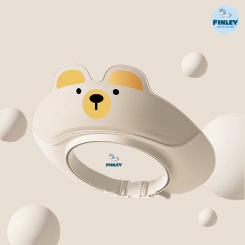 Mũ gội đầu, mũ tắm cho bé FINLEY GẤU CON điều chỉnh được vòng đầu