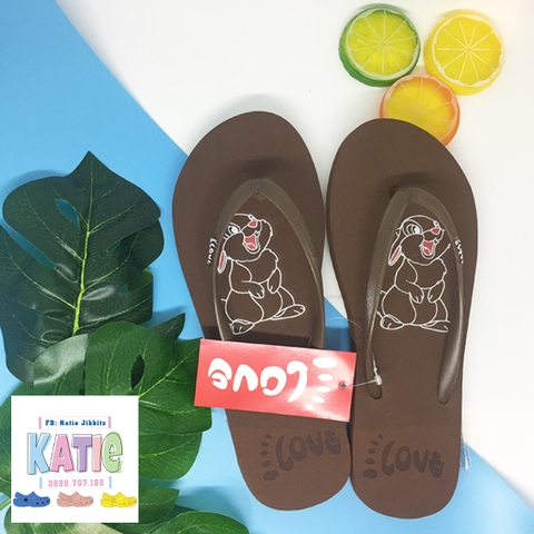 Dép Lào Feetlove 1 cm nâu hình con thỏ