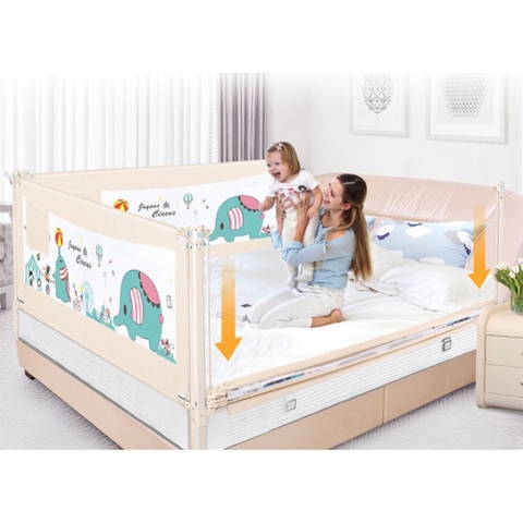 Thanh chặn giường giữ an toàn cho bé CAYABE Sasa voi con dễ thương - size 1m6/ 1m8/ 2m/ 2m2