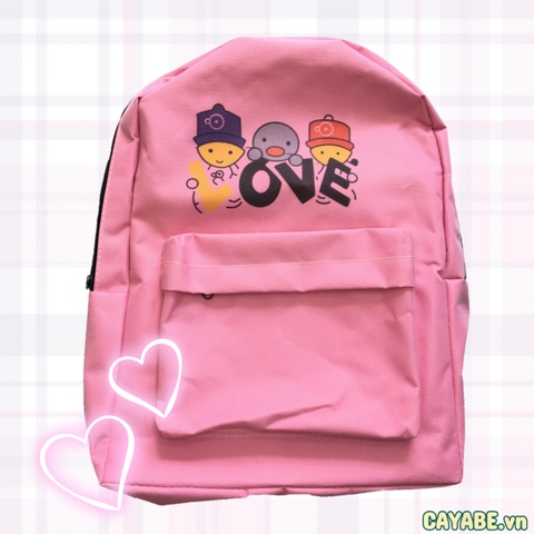 Ba lô học sinh tuổi teen CAYABE màu hồng pastel Love