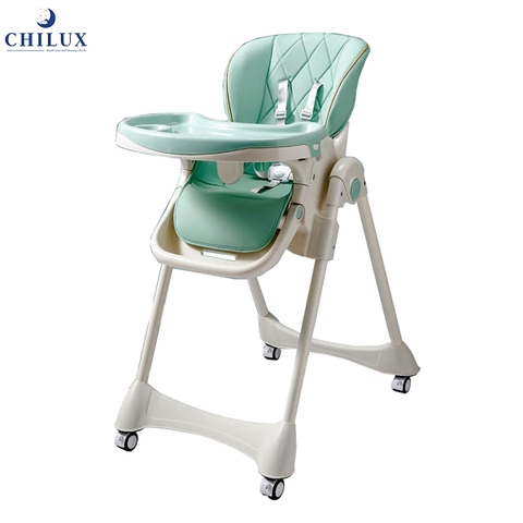 Ghế ăn dặm đa năng Chilux Grow V màu xanh mint cho bé - điều chỉnh độ cao và ngả lưng 5 cấp độ
