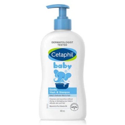 Sữa tắm gội cho bé 2 in 1 Cetaphil dịu nhẹ (chai có vòi 400ml) - hàng nội địa Đức