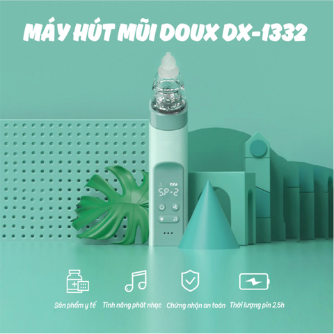 Máy hút mũi cho bé điện tử cầm tay DOUX DX-1332 tự động hút sạch đờm, có chức năng phát nhạc và đèn