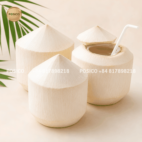 POSICO - Vietnam diamond cut fresh coconut supplier for export (Dừa gọt kim cương)