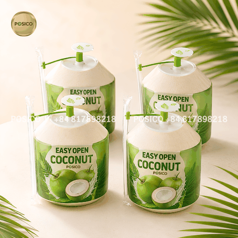 POSICO - Vietnam easy open coconut supplier for export (Dừa mở nắp)