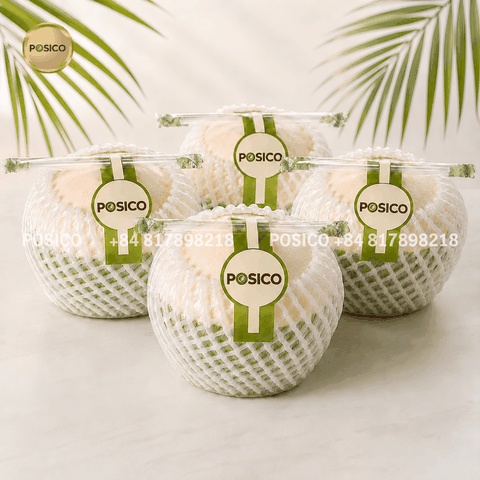 POSICO - Vietnam green trimmed coconut supplier for export (Dừa xiêm tươi gọt vỏ sẵn)
