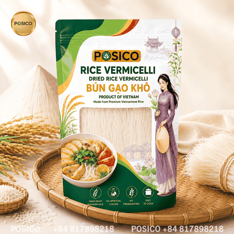 POSICO - Vietnam Rice Vermicelli Supplier (Bún gạo khô) for export - OEM Packaging