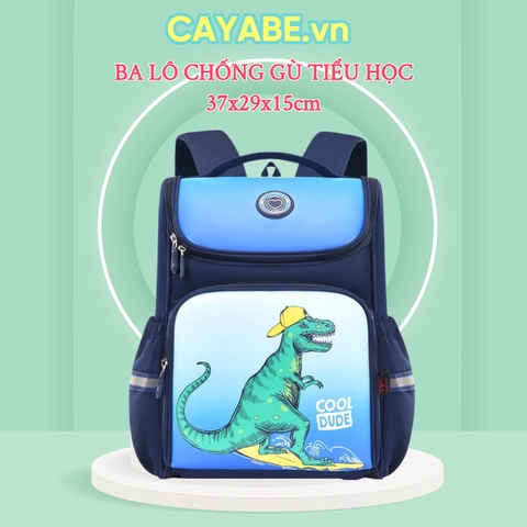 Ba lô chống gù cho bé tiểu học CAYABE khủng long xanh COOL DUDE (37x29x15 cm)