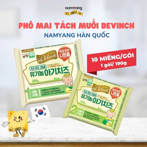 Phô mai ăn dặm cho bé hữu cơ tách muối Devinch - Namyang (Hàn Quốc) - 190g/ Gói