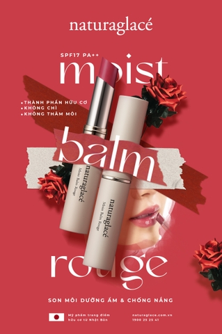 MOIST BALM ROUGE - SON AN TOÀN & DƯỠNG ẨM CHO MÔI MỀM CĂNG MỌNG