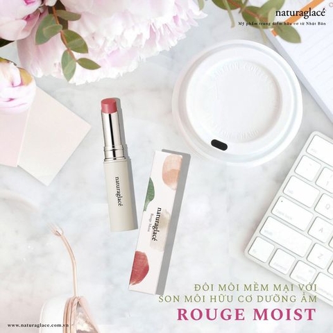 ĐÔI MÔI MỀM MẠI VỚI SON MÔI HỮU CƠ DƯỠNG ẨM ROUGE MOIST