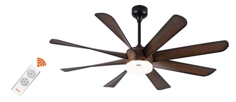 Quạt trần trang trí vân gỗ 8 cánh động cơ DC có remote Nanoco model NCFD6089L công suất 65W