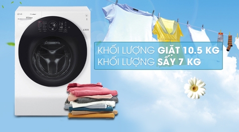 Máy giặt sấy LG Inverter 10.5 kg FG1405H3W1