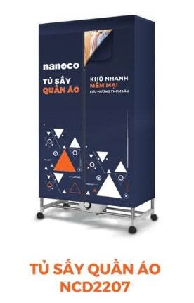 Tủ sấy quần áo Nanoco model NCD2207 (Công suất 2200W, Sức chứa ≤ 50kg)