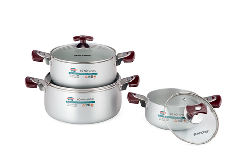 Bộ nồi anod SUNHOUSE SH8833EB