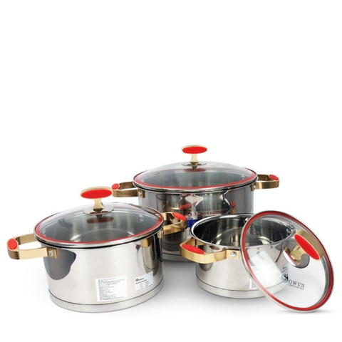 BỘ NỒI INOX SOWUN SW S369 (BỘ NỒI 5 ĐÁY)