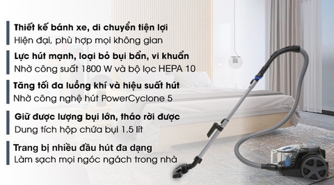 Máy hút bụi dạng hộp Philips FC9350