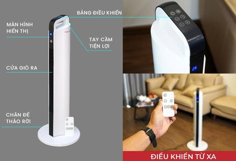 Quạt sưởi gốm Ceramic để sàn FUJIHOME FH2000