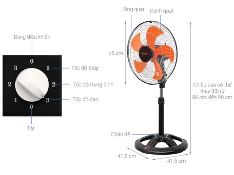 Quạt lửng Senko 5 cánh LTS1632 60W