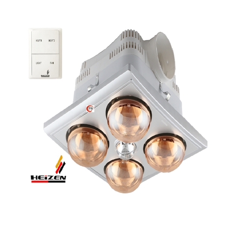 Đèn sưởi nhà tắm 4 bóng âm trần HE4BR - Có điều khiển từ xa