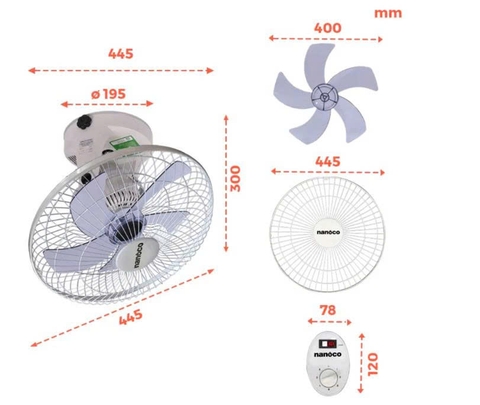 Quạt đảo trần Nanoco NOF1609